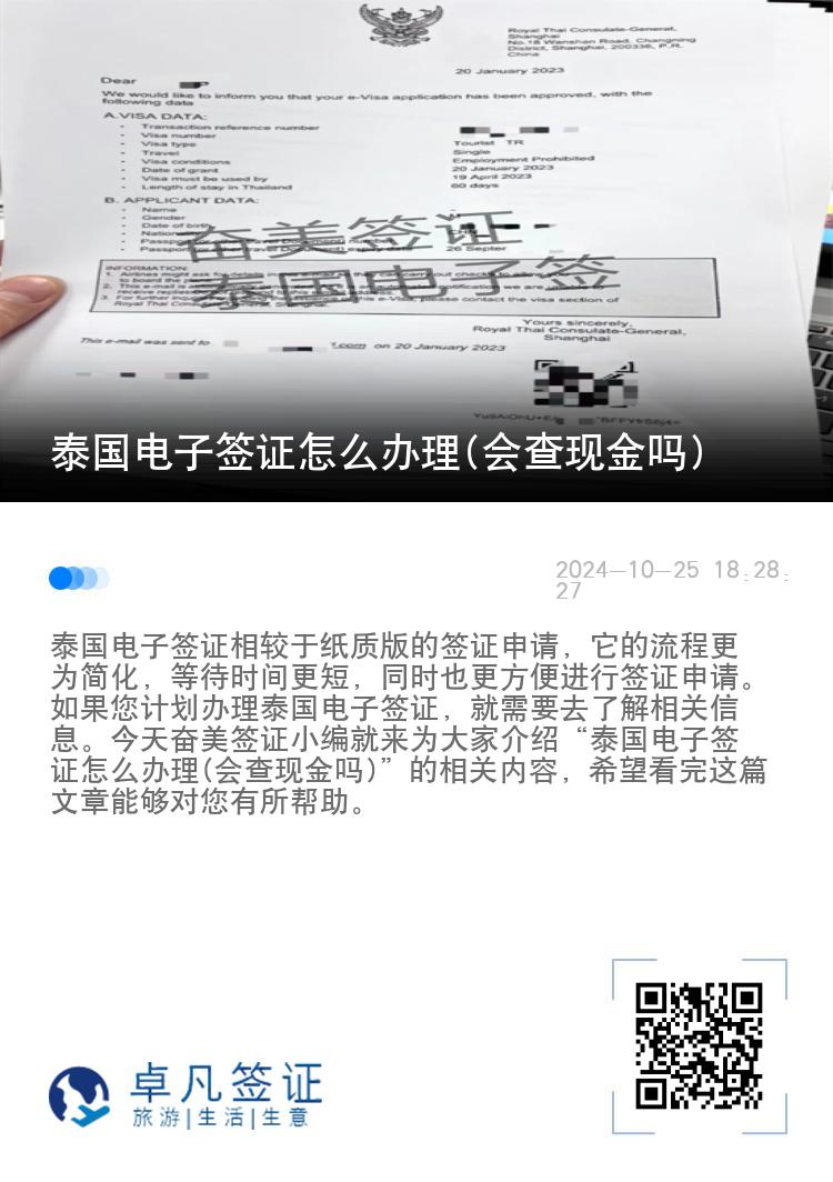 泰国电子签证怎么办理(会查现金吗)